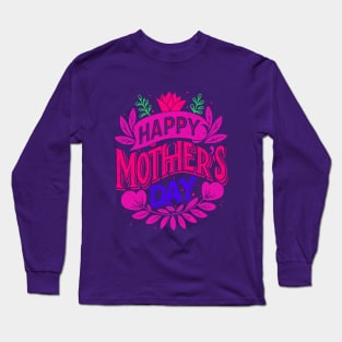 Happy Mother's Day 2024 Typography Long Sleeve T-Shirt